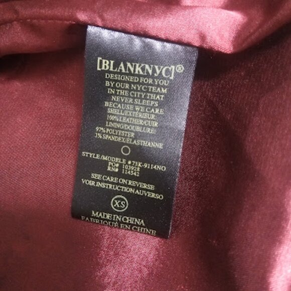 BLANK NYC | Leather Suede Moto Biker Jacket Asymmetric Bomber Red Maroon XS - Picture 11 of 13
